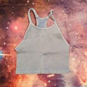 🐦 Light Blue Bella Seamless Ribbed Crop Top Size XS